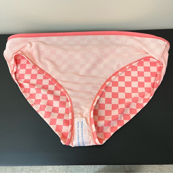 NWT Kona Sol Pink & Coral Checkered Bikinj Bottom - Picture 7 of 11